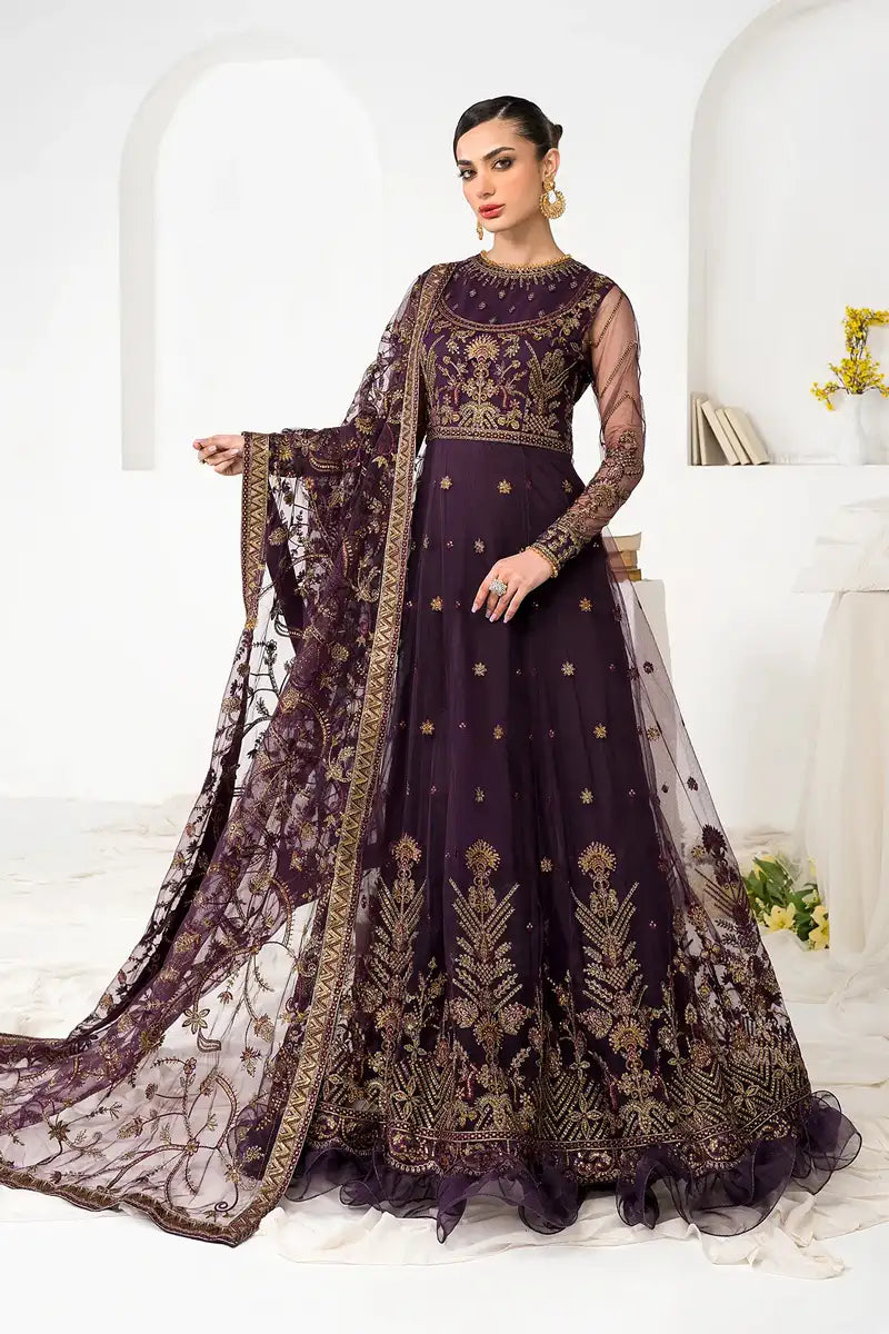Zarif | LA CELESTE LUXURY Formals | ZLC 06 LAVENDER - by - Libasekhas UK - Registered Vendor of : Zarif - 100% Original Designer Dresss