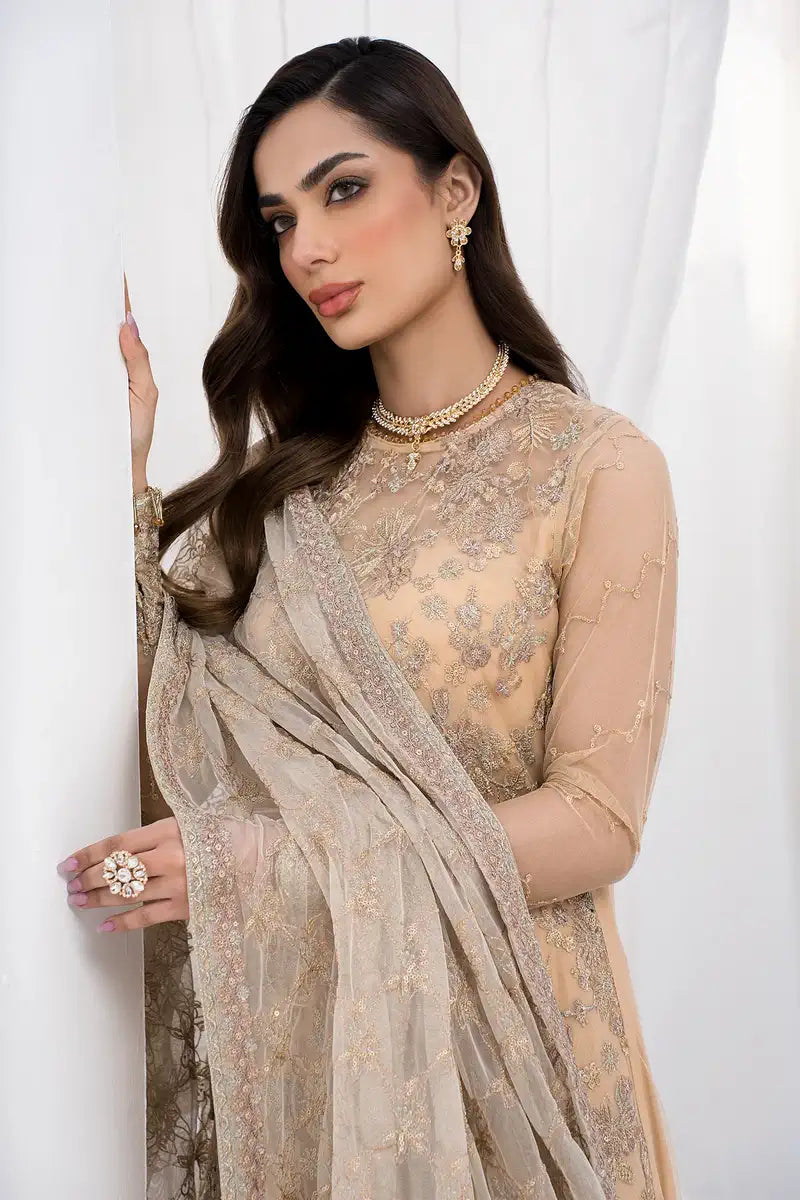 Zarif | LA CELESTE LUXURY Formals | ZLC 07 SAND GLOW - by - Libasekhas UK - Registered Vendor of : Zarif - 100% Original Designer Dresss