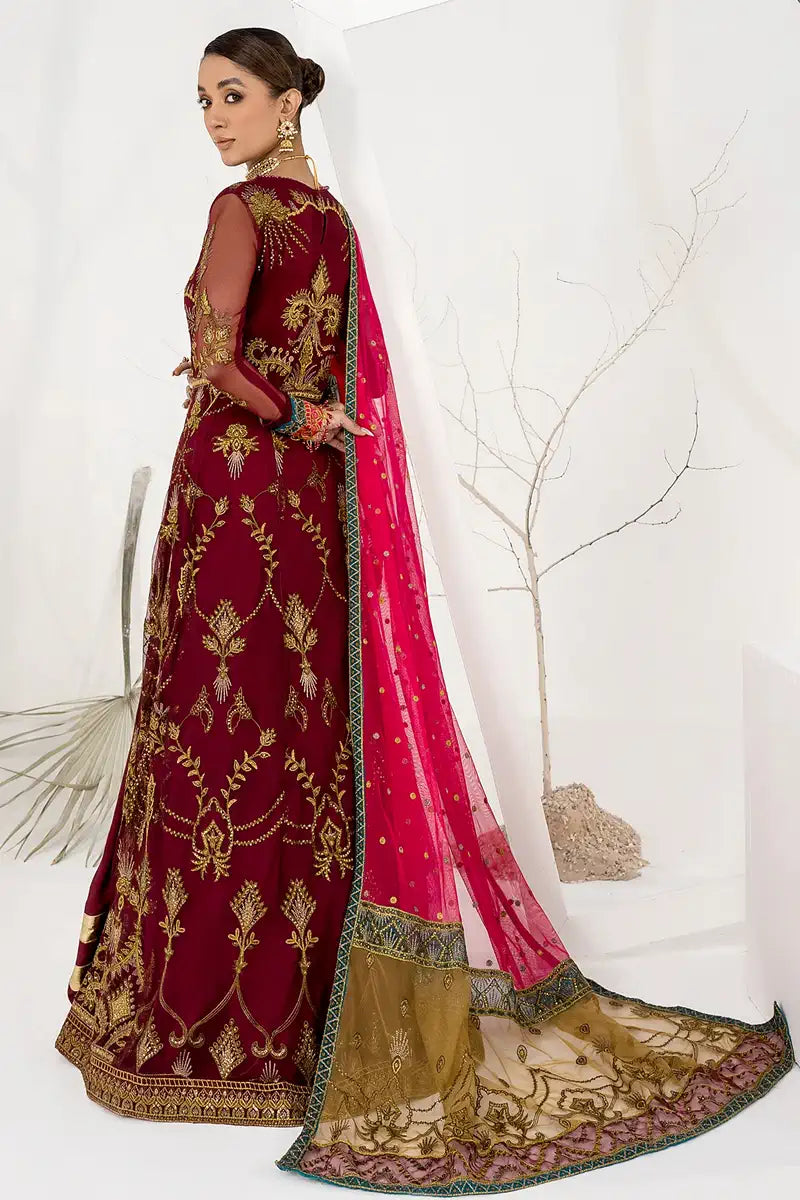 Zarif | LA CELESTE LUXURY Formals | ZLC 04 BURNT ROSE - by - Libasekhas UK - Registered Vendor of : Zarif - 100% Original Designer Dresss