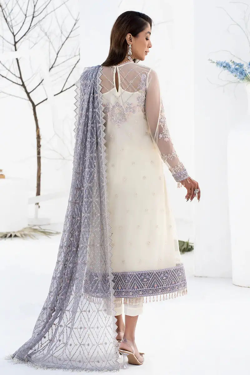 Zarif | LA CELESTE LUXURY Formals | ZLC 02 PEARL WHITE - by - Libasekhas UK - Registered Vendor of : Zarif - 100% Original Designer Dresss