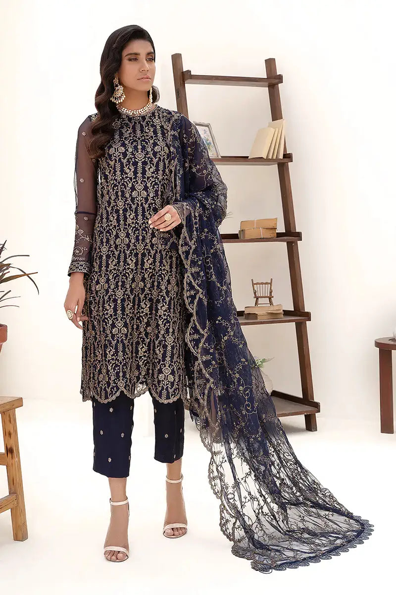 Zarif | Nazneen Formals | ZN 09 DEEP PINE - by - Libasekhas UK - Registered Vendor of : Zarif - 100% Original Designer Dresss