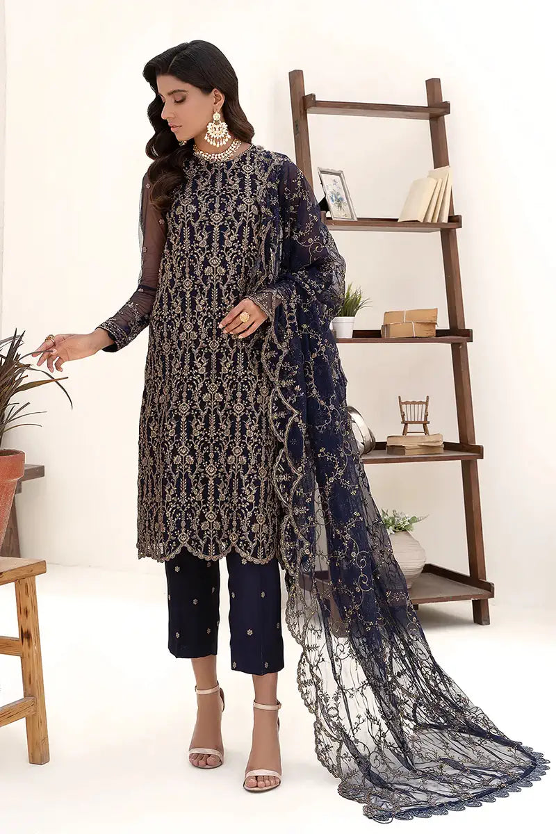 Zarif | Nazneen Formals | ZN 09 DEEP PINE - by - Libasekhas UK - Registered Vendor of : Zarif - 100% Original Designer Dresss