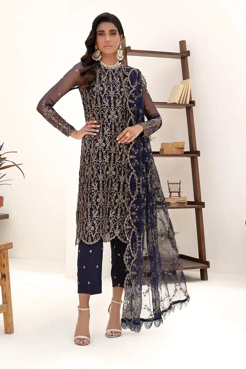 Zarif | Nazneen Formals | ZN 09 DEEP PINE - by - Libasekhas UK - Registered Vendor of : Zarif - 100% Original Designer Dresss