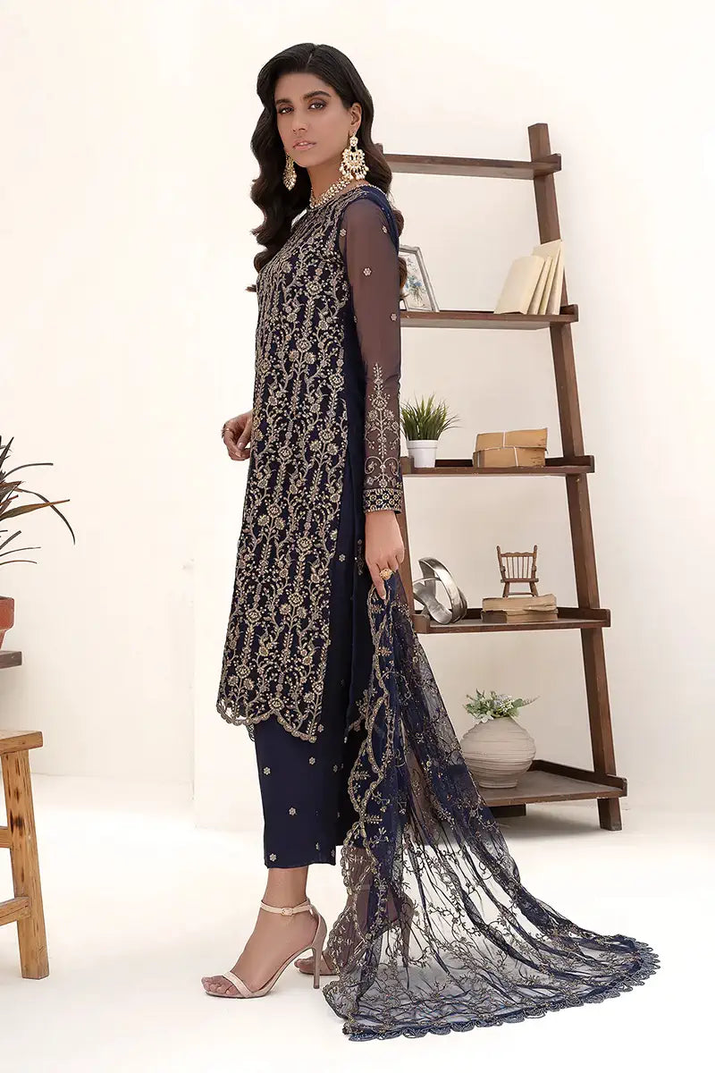 Zarif | Nazneen Formals | ZN 09 DEEP PINE - by - Libasekhas UK - Registered Vendor of : Zarif - 100% Original Designer Dresss
