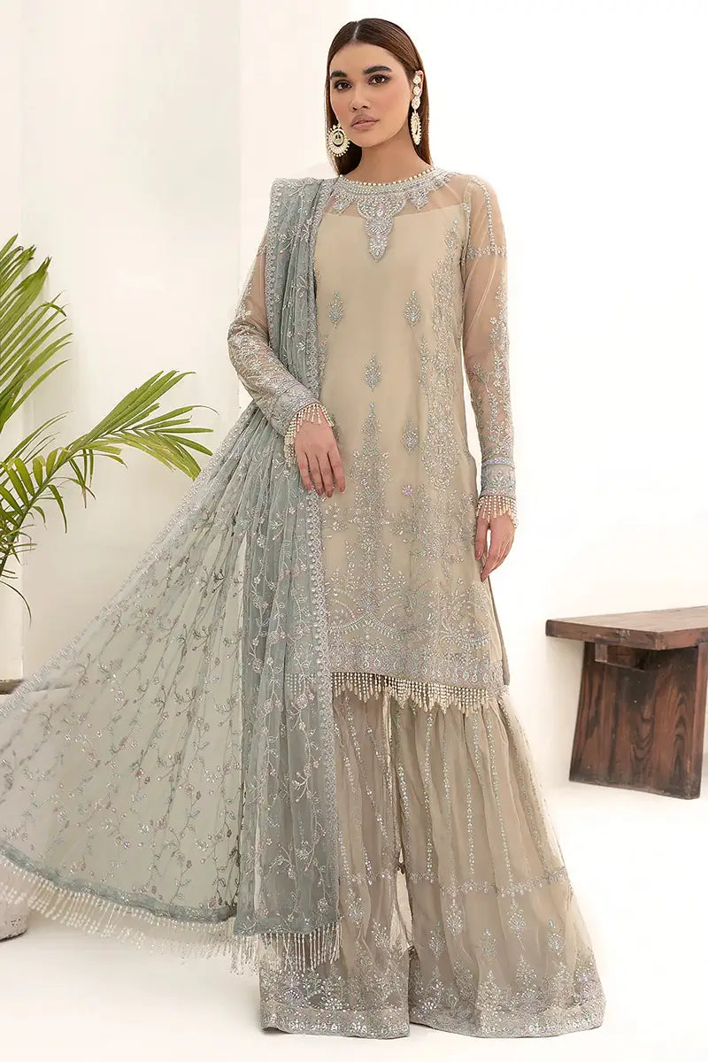 Zarif | Nazneen Formals | ZN 04 MOON LIGHT - by - Libasekhas UK - Registered Vendor of : Zarif - 100% Original Designer Dresss