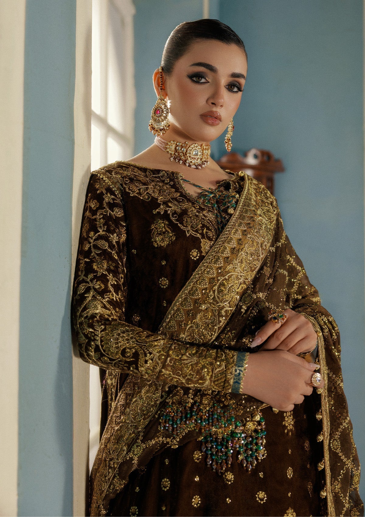 Aik Atelier | Udaipur Velvet 25 | LOOK 01 - by Libasekhas UK - Registered Vendor of : Aik Atelier - 100% Original Designer Dress