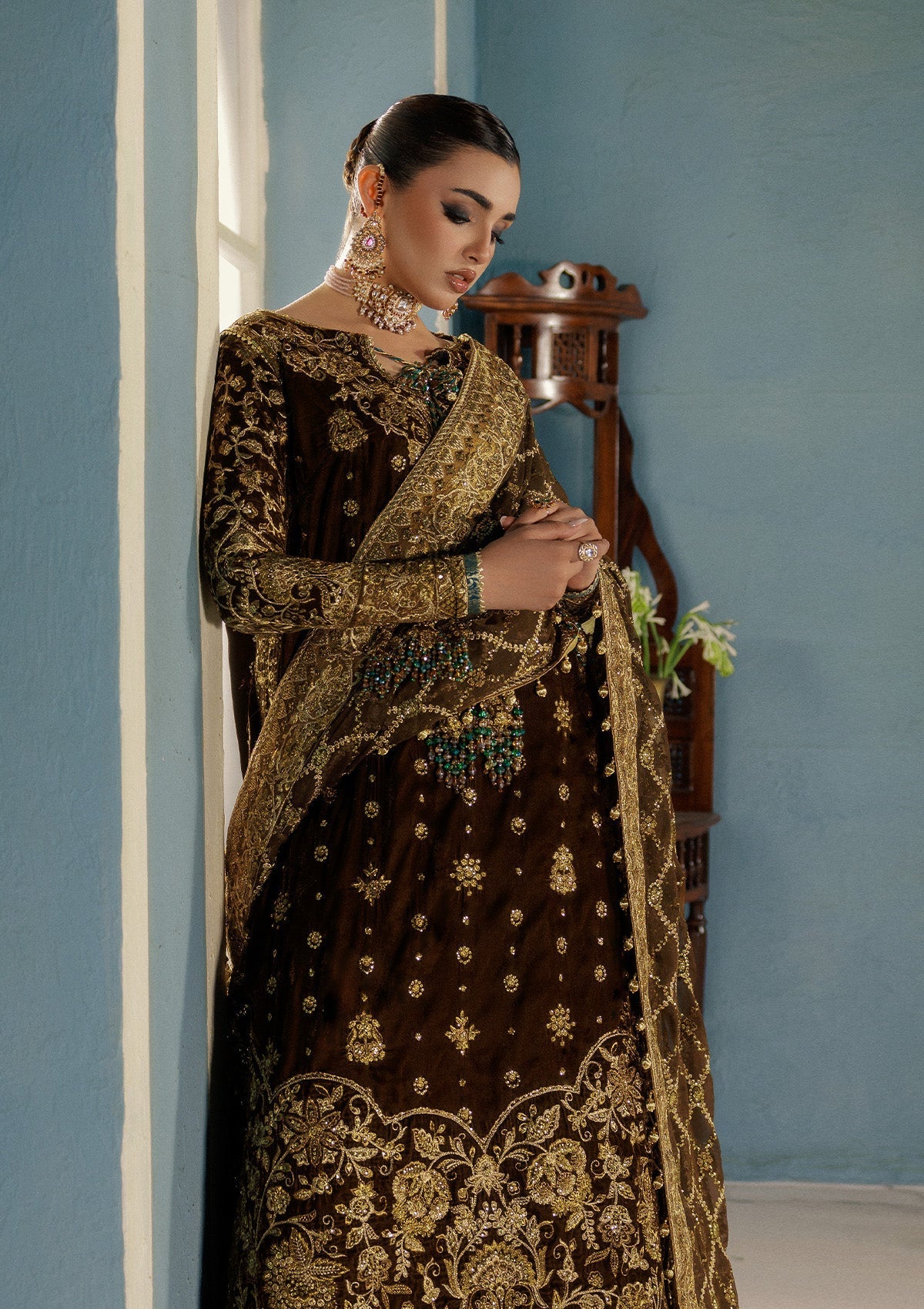 Aik Atelier | Udaipur Velvet 25 | LOOK 01 - by Libasekhas UK - Registered Vendor of : Aik Atelier - 100% Original Designer Dress