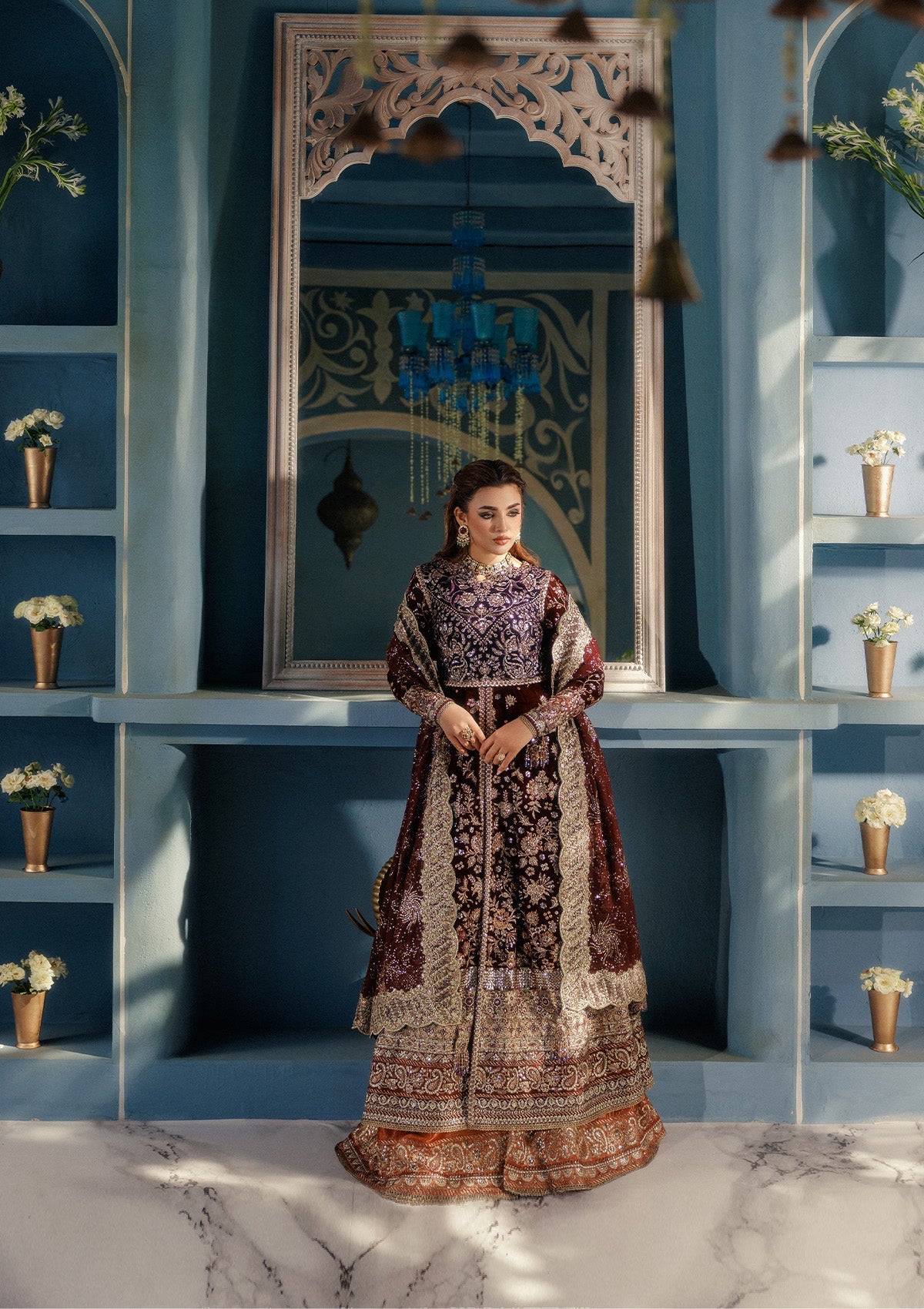 Aik Atelier | Udaipur Velvet 25 | LOOK 03 - by Libasekhas UK - Registered Vendor of : Aik Atelier - 100% Original Designer Dress