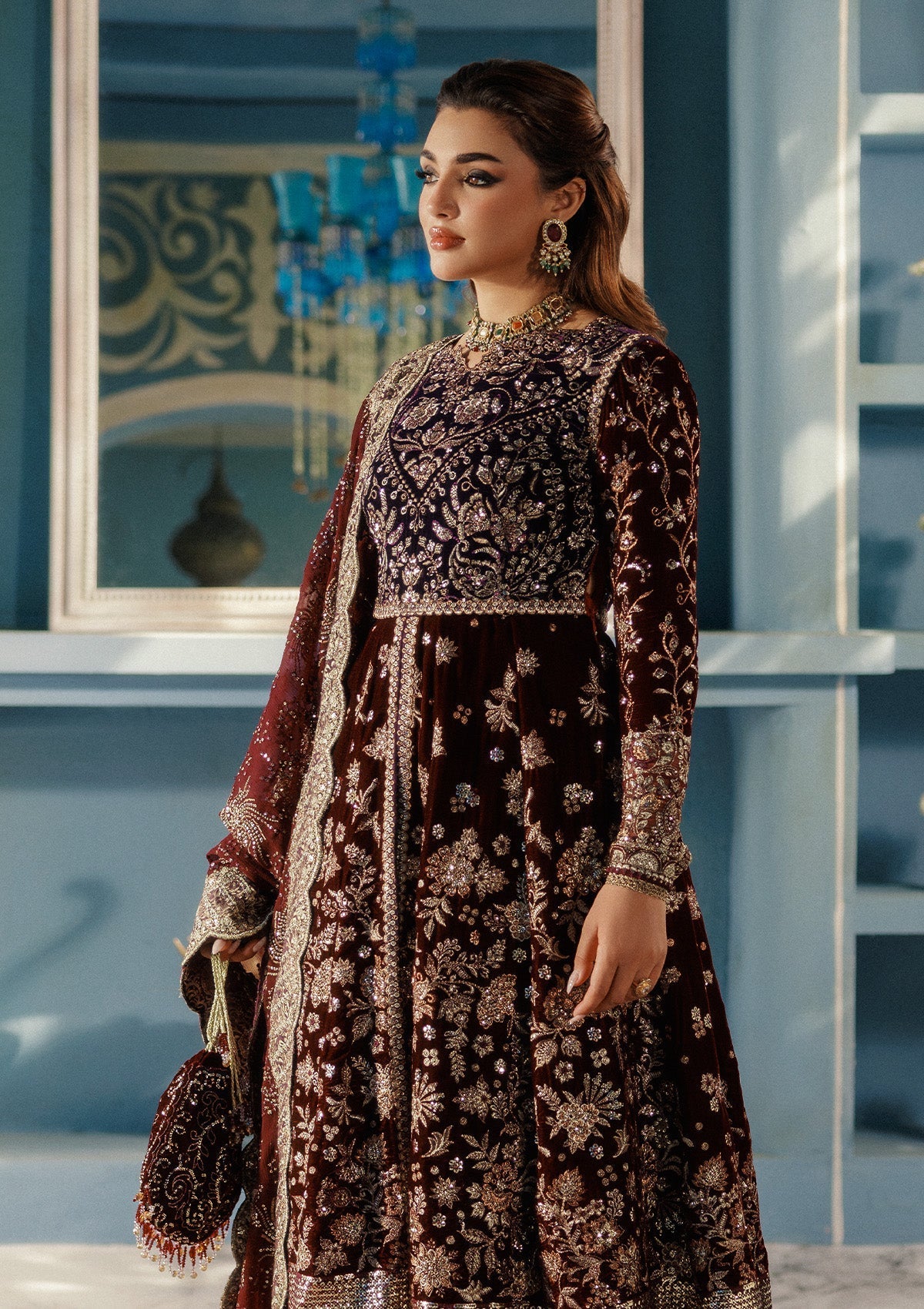 Aik Atelier | Udaipur Velvet 25 | LOOK 03 - by Libasekhas UK - Registered Vendor of : Aik Atelier - 100% Original Designer Dress