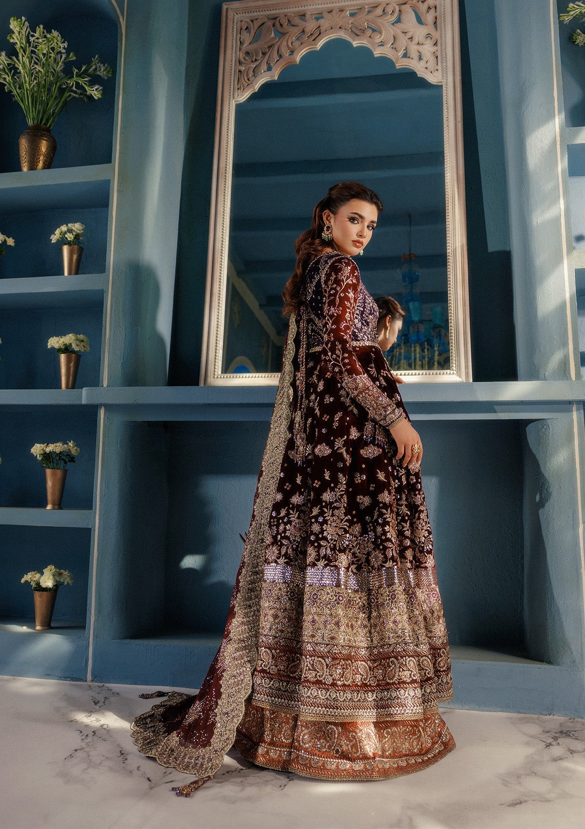 Aik Atelier | Udaipur Velvet 25 | LOOK 03 - by Libasekhas UK - Registered Vendor of : Aik Atelier - 100% Original Designer Dress