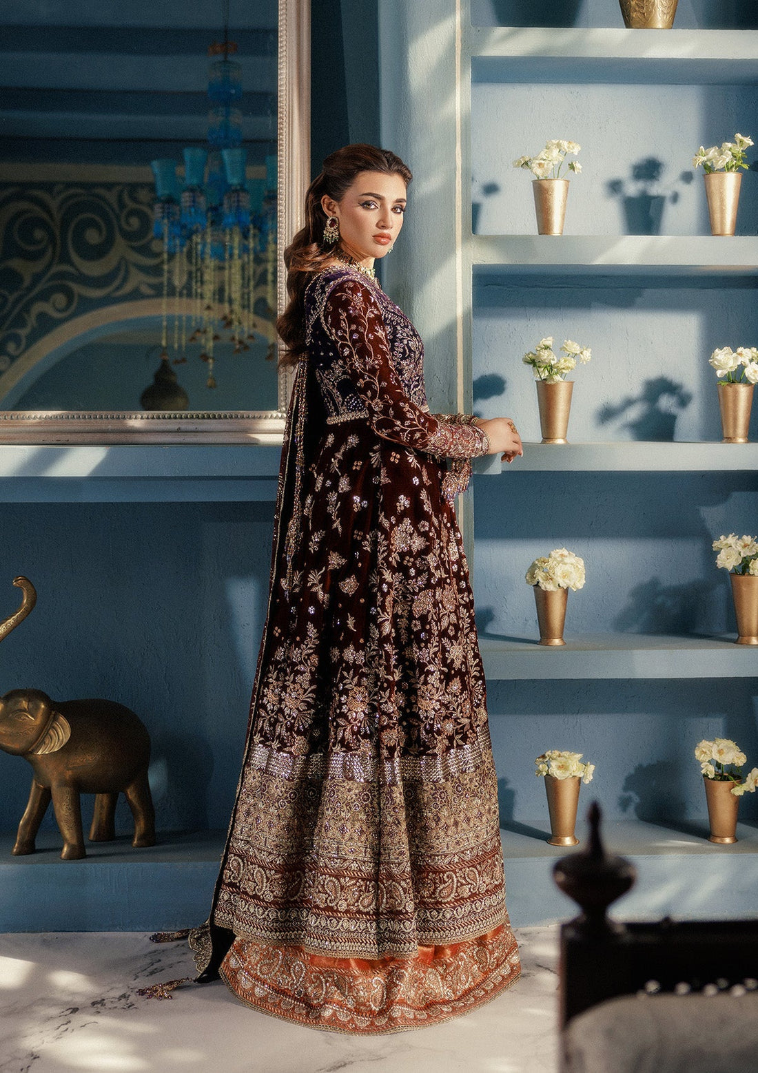 Aik Atelier | Udaipur Velvet 25 | LOOK 03 - by Libasekhas UK - Registered Vendor of : Aik Atelier - 100% Original Designer Dress