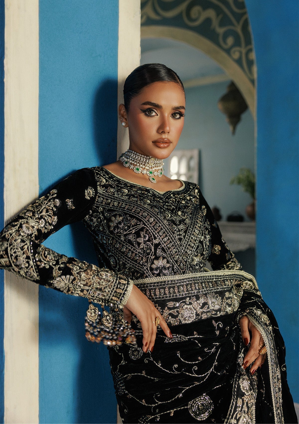 Aik Atelier | Udaipur Velvet 25 |  LOOK 04 - by Libasekhas UK - Registered Vendor of : Aik Atelier - 100% Original Designer Dress