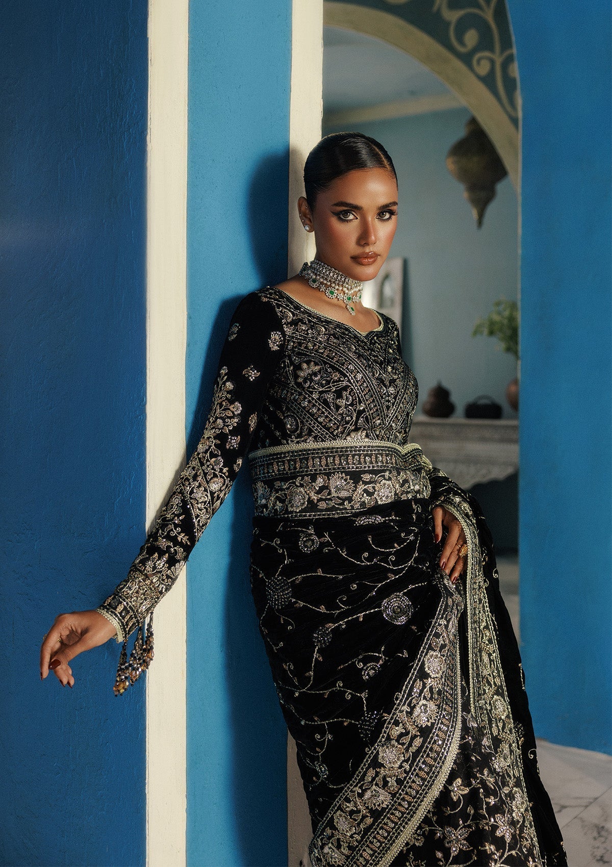 Aik Atelier | Udaipur Velvet 25 |  LOOK 04 - by Libasekhas UK - Registered Vendor of : Aik Atelier - 100% Original Designer Dress