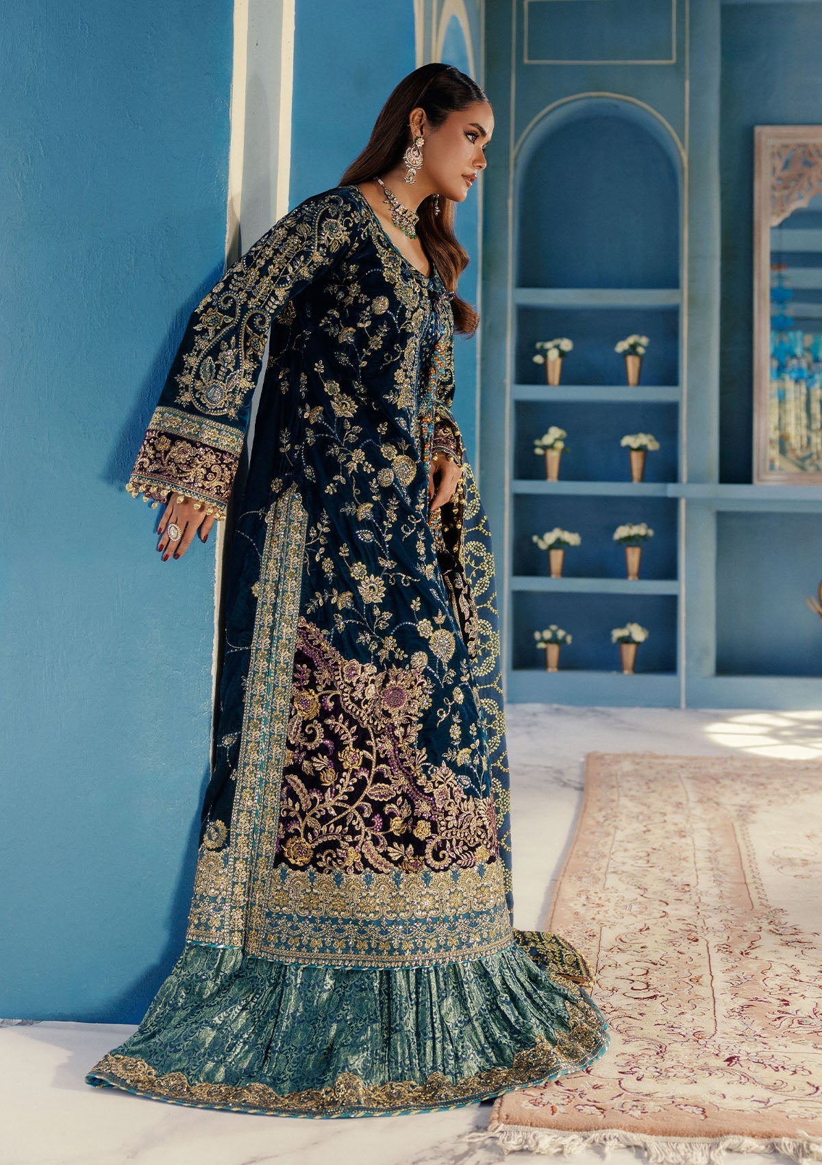 Aik Atelier | Udaipur Velvet 25 | LOOK 08 - by Libasekhas UK - Registered Vendor of : Aik Atelier - 100% Original Designer Dress