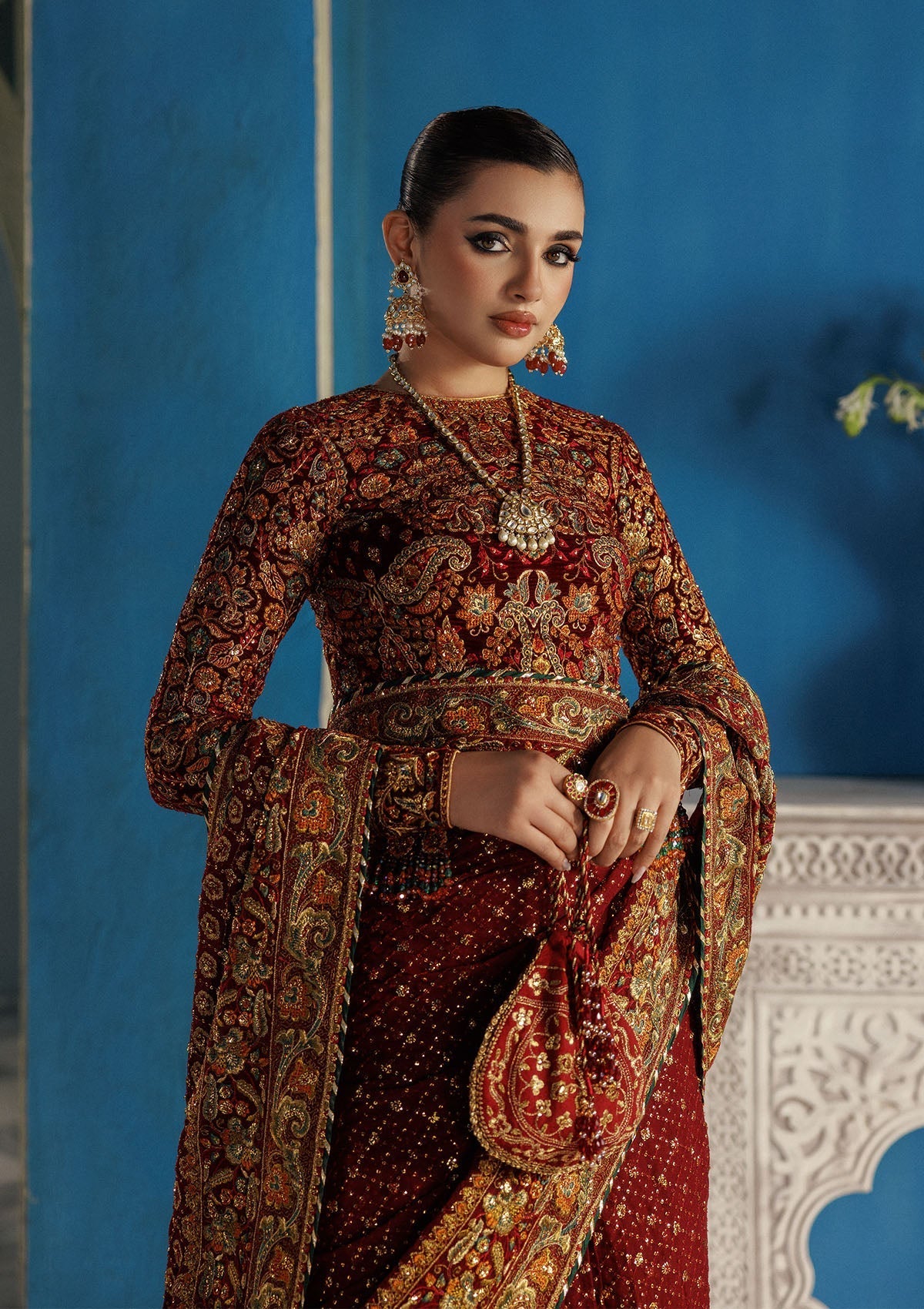 Aik Atelier | Udaipur Velvet 25 | LOOK 09 - by Libasekhas UK - Registered Vendor of : Aik Atelier - 100% Original Designer Dress