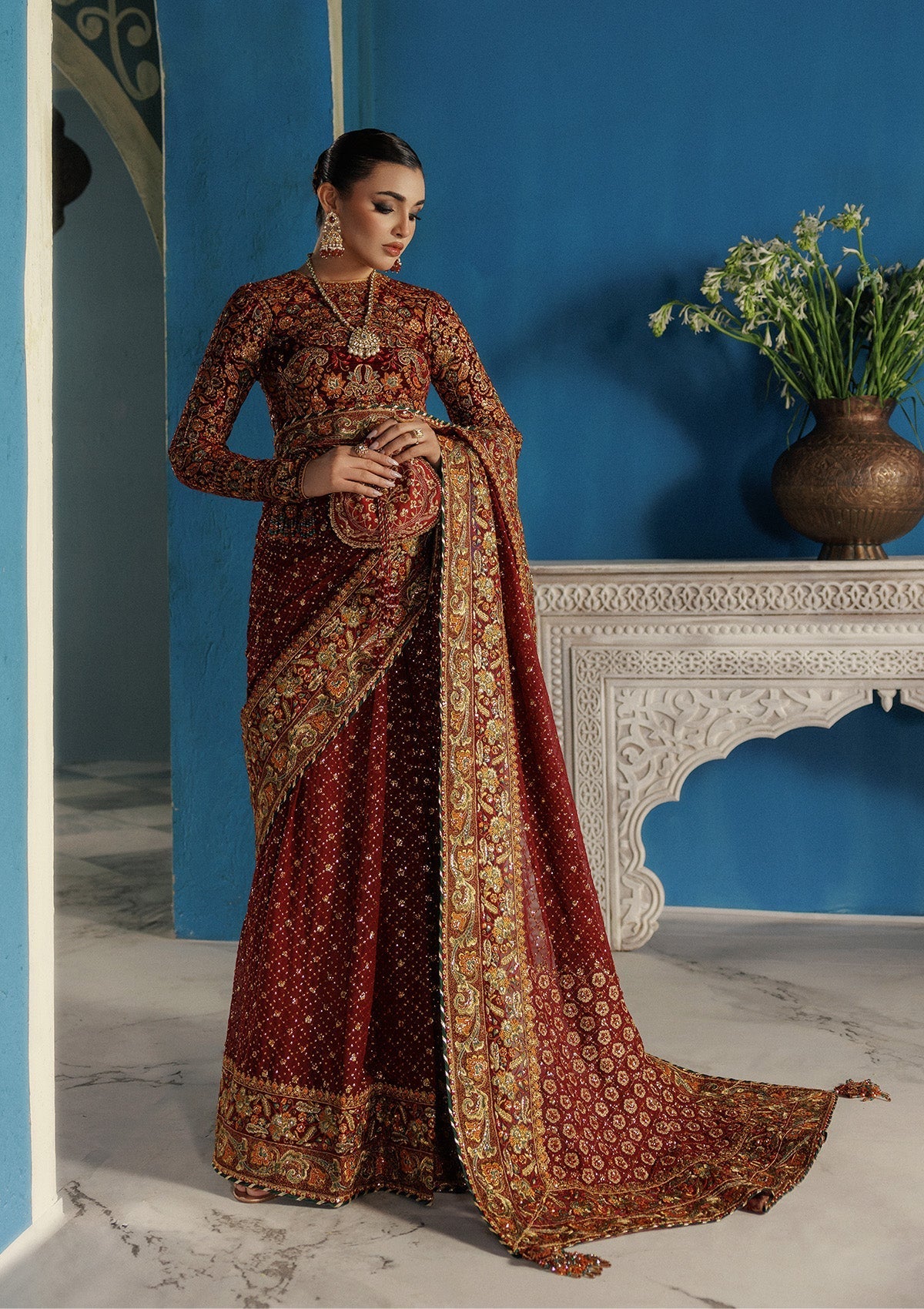 Aik Atelier | Udaipur Velvet 25 | LOOK 09 - by Libasekhas UK - Registered Vendor of : Aik Atelier - 100% Original Designer Dress