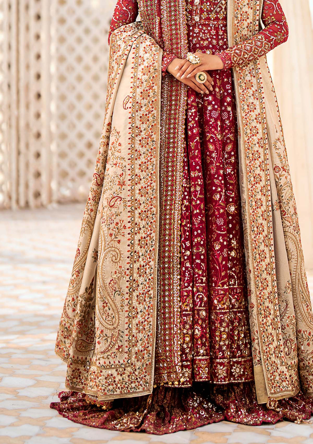 Aik Atelier | Wedding Festive 24 | Shawl - by - Libasekhas UK - Registered Vendor of : Aik Atelier - 100% Original Designer Dresss