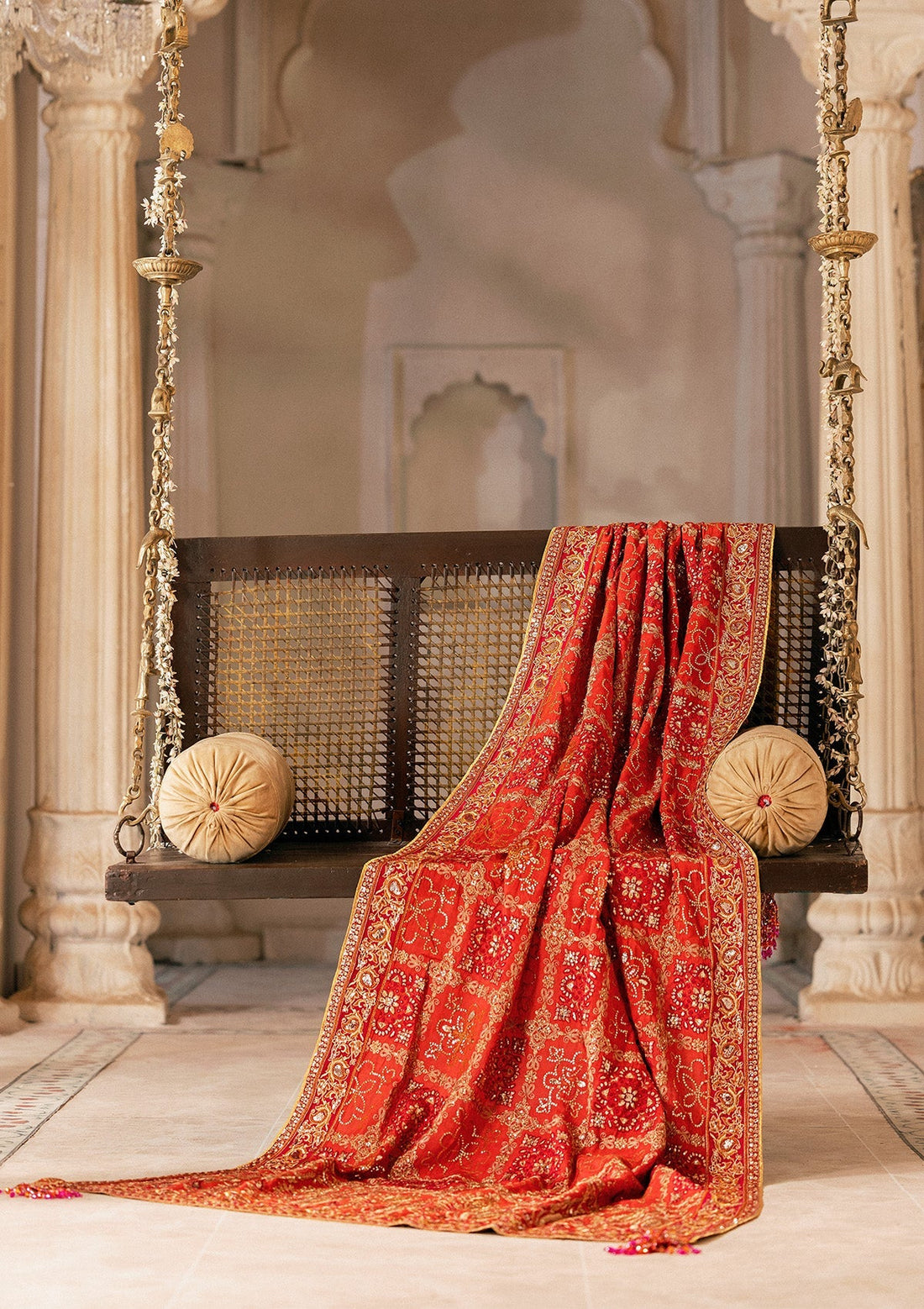 Aik Atelier | Wedding Festive 26 | CORAL MEDIUM SILK SHAWL - by Libasekhas UK - Registered Vendor of : Aik Atelier - 100% Original Designer Dress