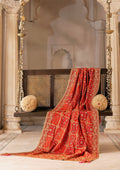 Aik Atelier | Wedding Festive 26 | CORAL MEDIUM SILK SHAWL - by Libasekhas UK - Registered Vendor of : Aik Atelier - 100% Original Designer Dress