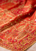 Aik Atelier | Wedding Festive 26 | CORAL MEDIUM SILK SHAWL - by Libasekhas UK - Registered Vendor of : Aik Atelier - 100% Original Designer Dress