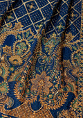 Aik Atelier | Wedding Festive 26 | ROYAL BLUE MEDIUM SILK SHAWL - by Libasekhas UK - Registered Vendor of : Aik Atelier - 100% Original Designer Dress