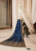 Aik Atelier | Wedding Festive 26 | ROYAL BLUE MEDIUM SILK SHAWL - by Libasekhas UK - Registered Vendor of : Aik Atelier - 100% Original Designer Dress