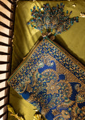 Aik Atelier | Wedding Festive 26 | ROYAL BLUE MEDIUM SILK SHAWL - by Libasekhas UK - Registered Vendor of : Aik Atelier - 100% Original Designer Dress