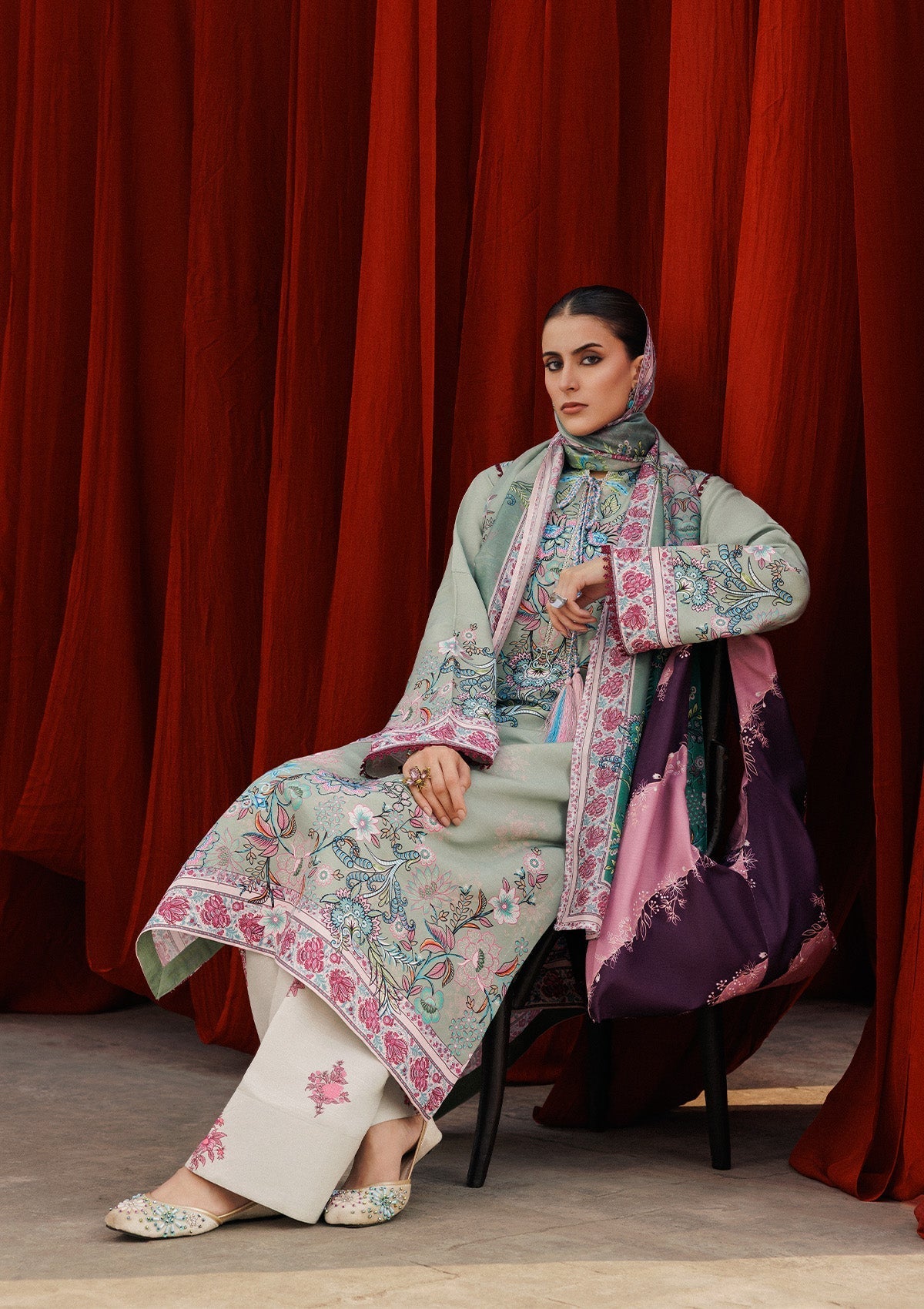 Aik Atelier | Roz Khaddar | AIK ROZ '25 D2 - LOOK 06 - by Libasekhas UK - Registered Vendor of : Aik Atelier - 100% Original Designer Dress