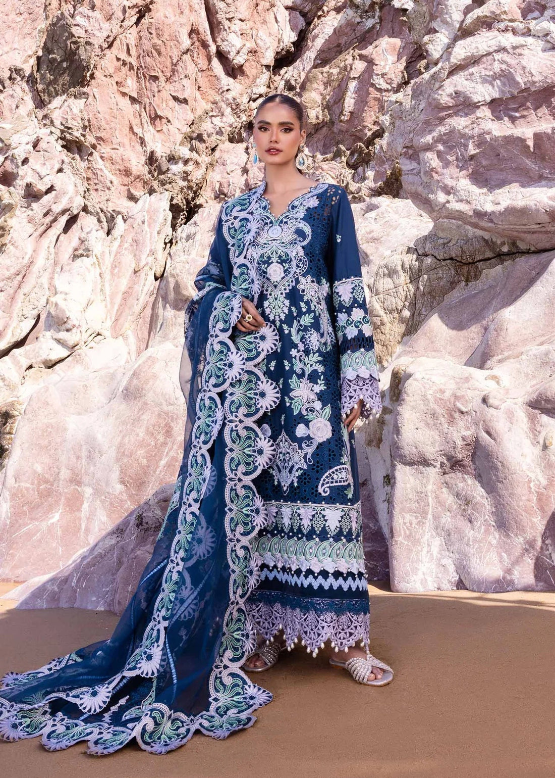 Akbar Aslam | Oasis Lawn 24 | Blue Bell - by - Libasekhas UK - Registered Vendor of : Akbar Aslam - 100% Original Designer Dresss