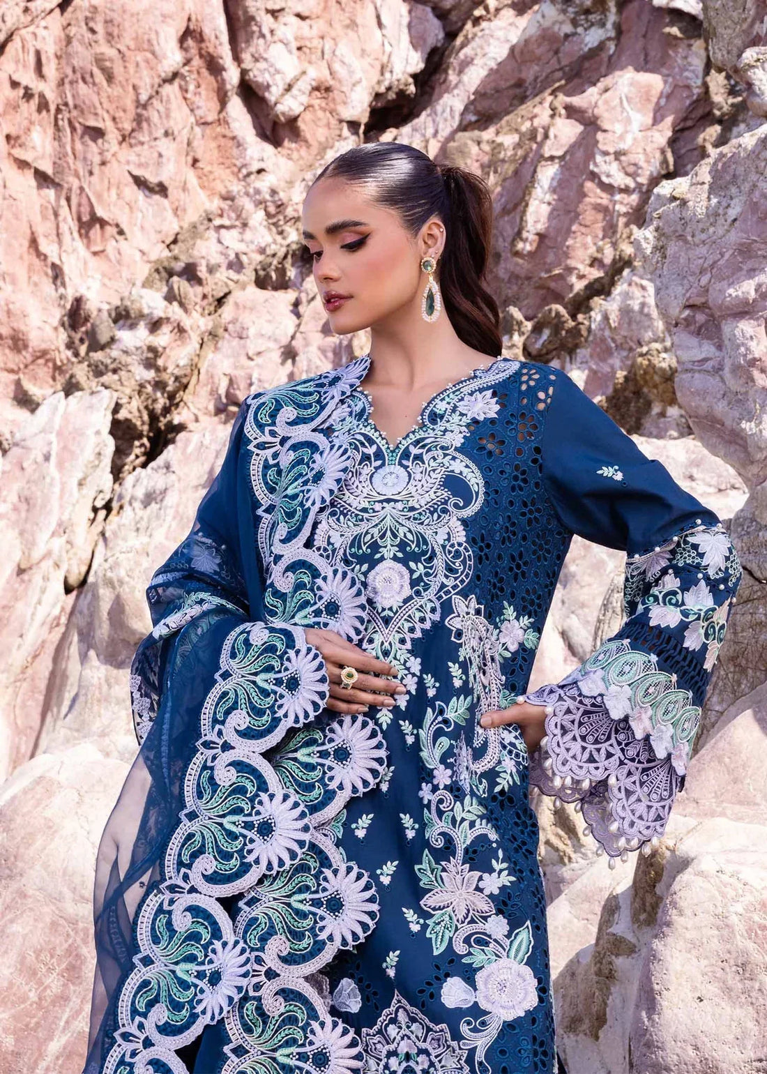 Akbar Aslam | Oasis Lawn 24 | Blue Bell - by - Libasekhas UK - Registered Vendor of : Akbar Aslam - 100% Original Designer Dresss