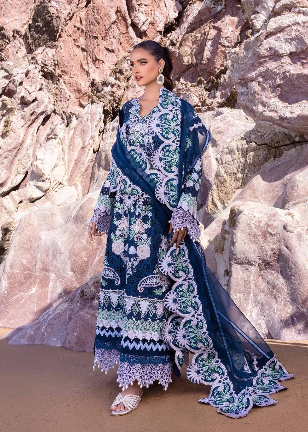 Akbar Aslam | Oasis Lawn 24 | Blue Bell - by - Libasekhas UK - Registered Vendor of : Akbar Aslam - 100% Original Designer Dresss