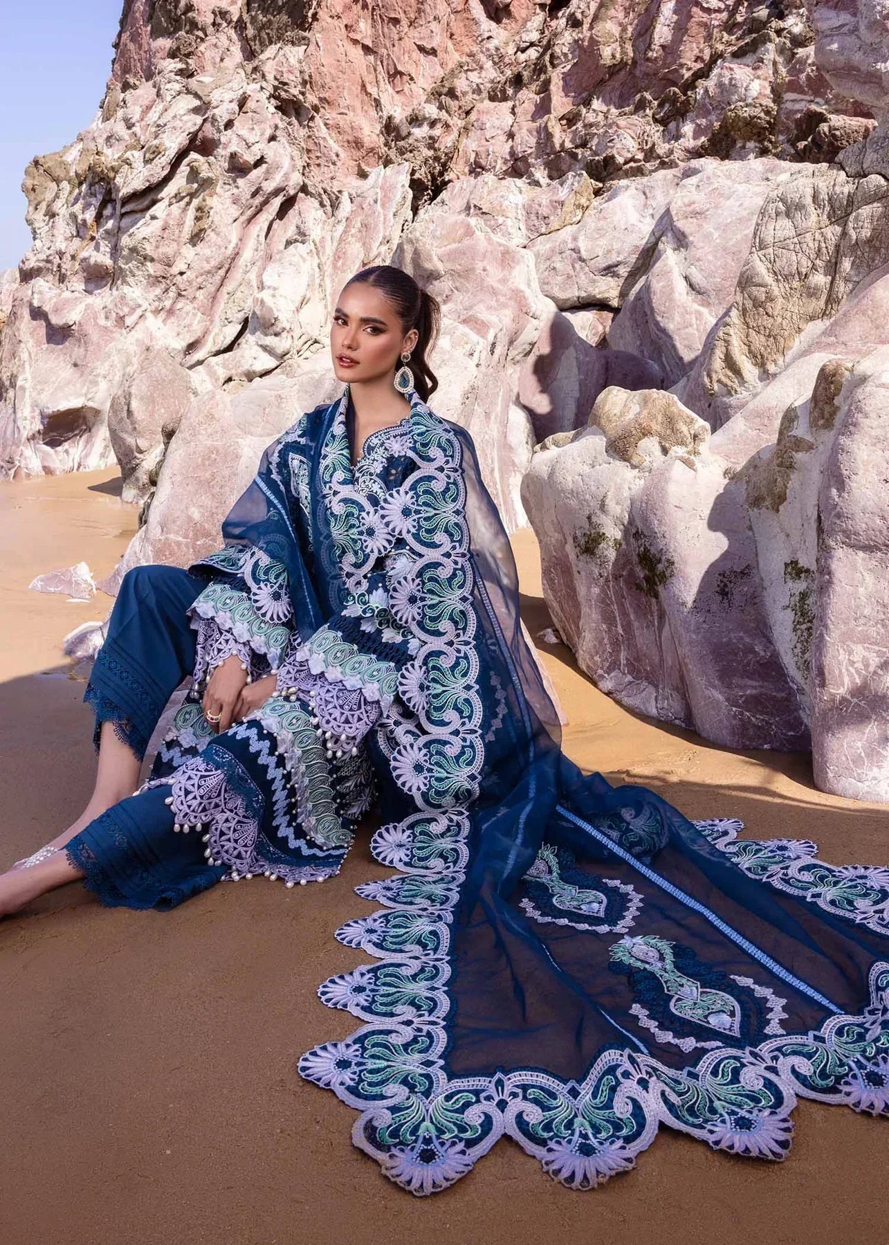 Akbar Aslam | Oasis Lawn 24 | Blue Bell - by - Libasekhas UK - Registered Vendor of : Akbar Aslam - 100% Original Designer Dresss