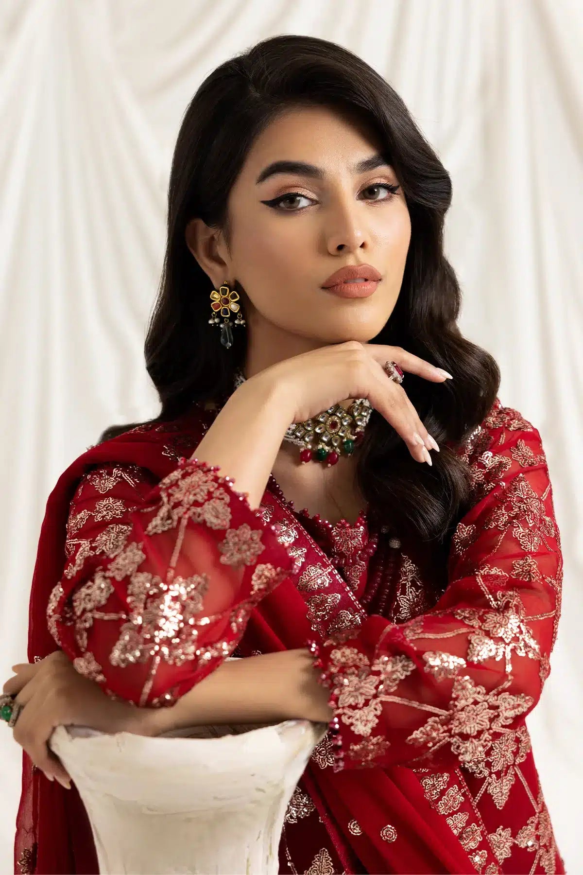 Alizeh | Dua Formals 23 | DUA-V02D02A-ALARA(RED) - by - Libasekhas UK - Registered Vendor of : Alizeh - 100% Original Designer Dresss