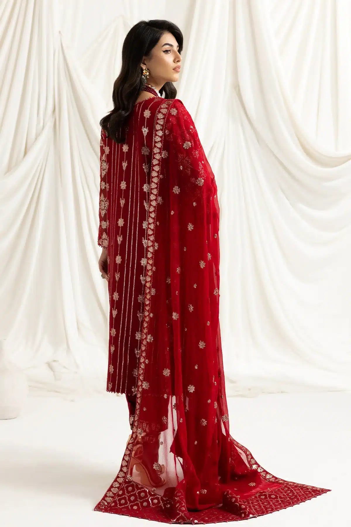 Alizeh | Dua Formals 23 | DUA-V02D02A-ALARA(RED) - by - Libasekhas UK - Registered Vendor of : Alizeh - 100% Original Designer Dresss
