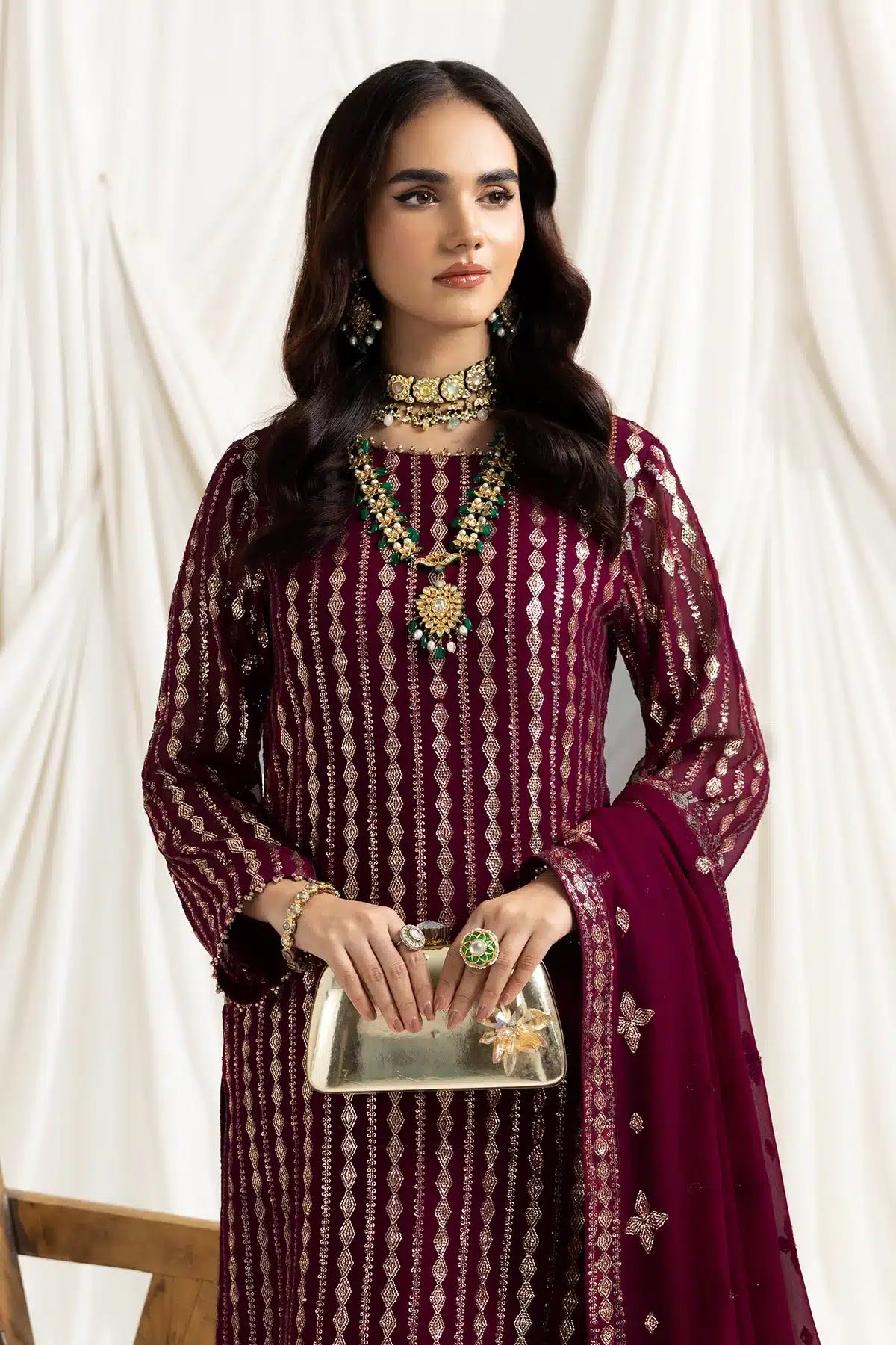 Alizeh | Dua Formals 23 | DUA-V02D03A-AYSAL(MAGENTA) - by - Libasekhas UK - Registered Vendor of : Alizeh - 100% Original Designer Dresss