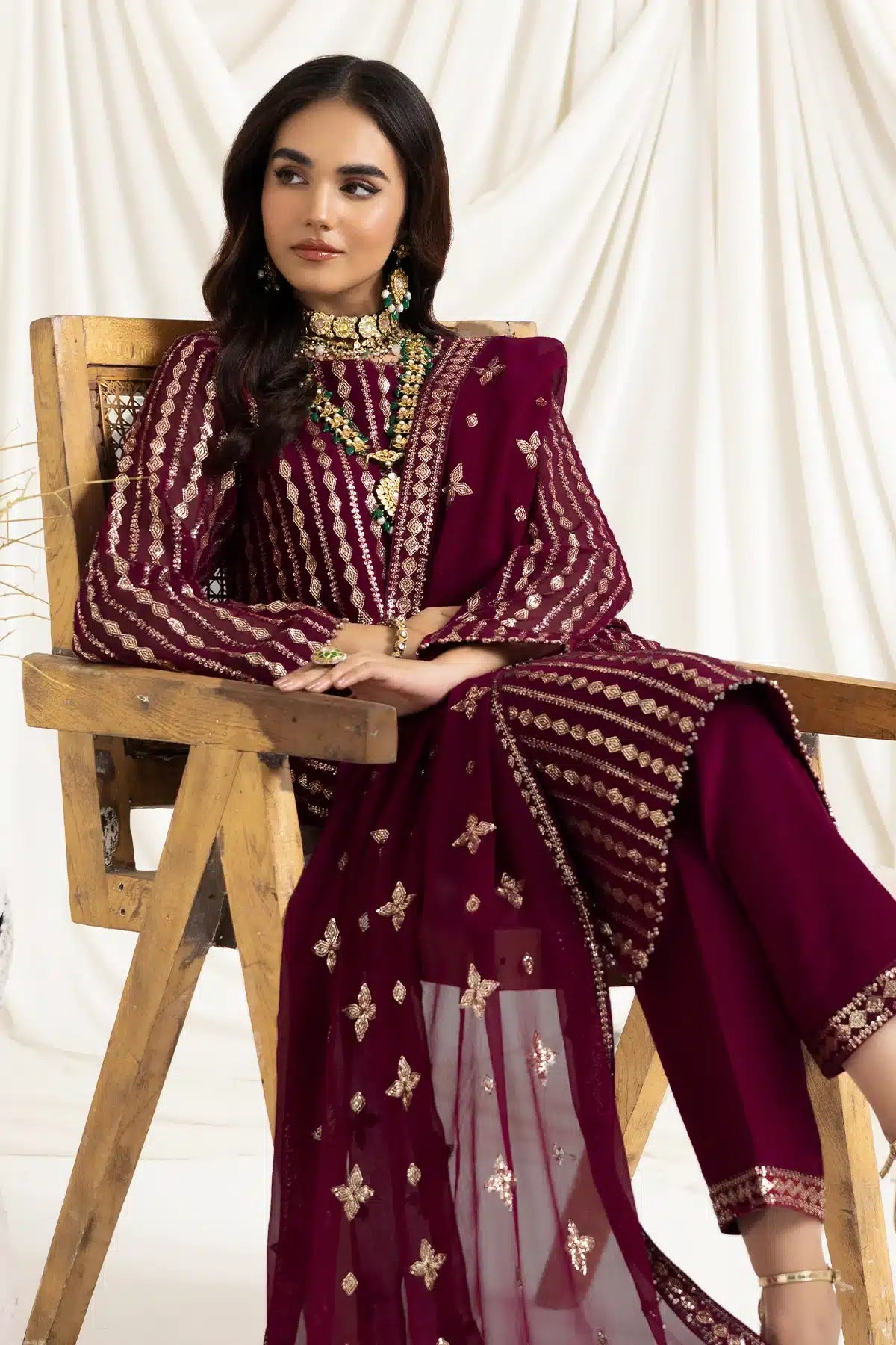 Alizeh | Dua Formals 23 | DUA-V02D03A-AYSAL(MAGENTA) - by - Libasekhas UK - Registered Vendor of : Alizeh - 100% Original Designer Dresss