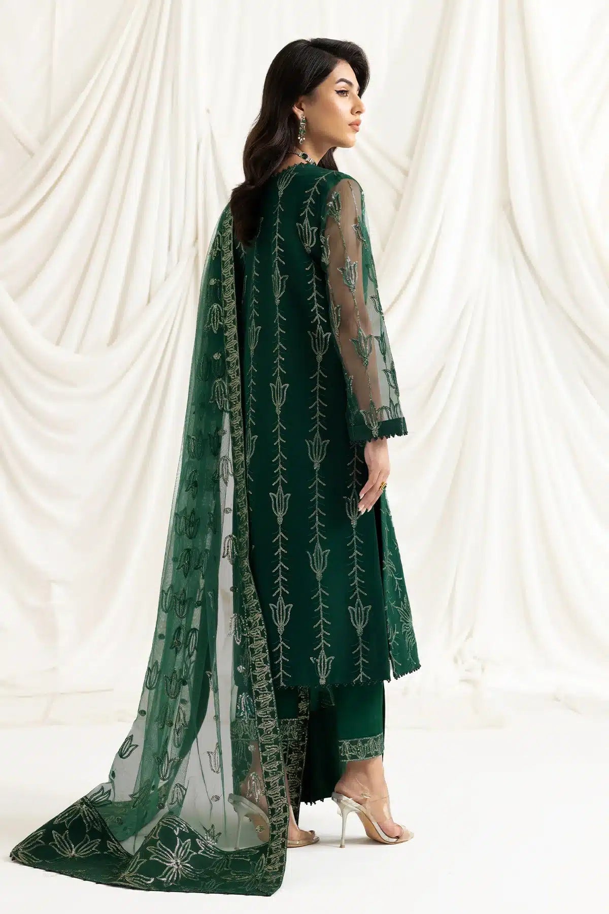 Alizeh | Dua Formals 23 | DUA-V02D05A-ELNAZ(GREEN) - by - Libasekhas UK - Registered Vendor of : Alizeh - 100% Original Designer Dresss