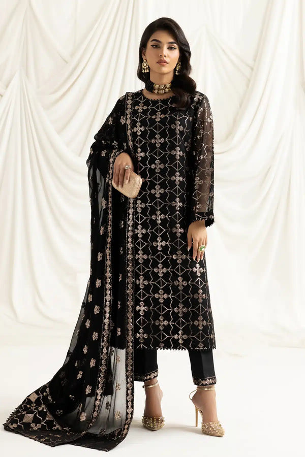 Alizeh | Dua Formals 23 | DUA-V02D04A-NAZIK(BLACK) - by - Libasekhas UK - Registered Vendor of : Alizeh - 100% Original Designer Dresss