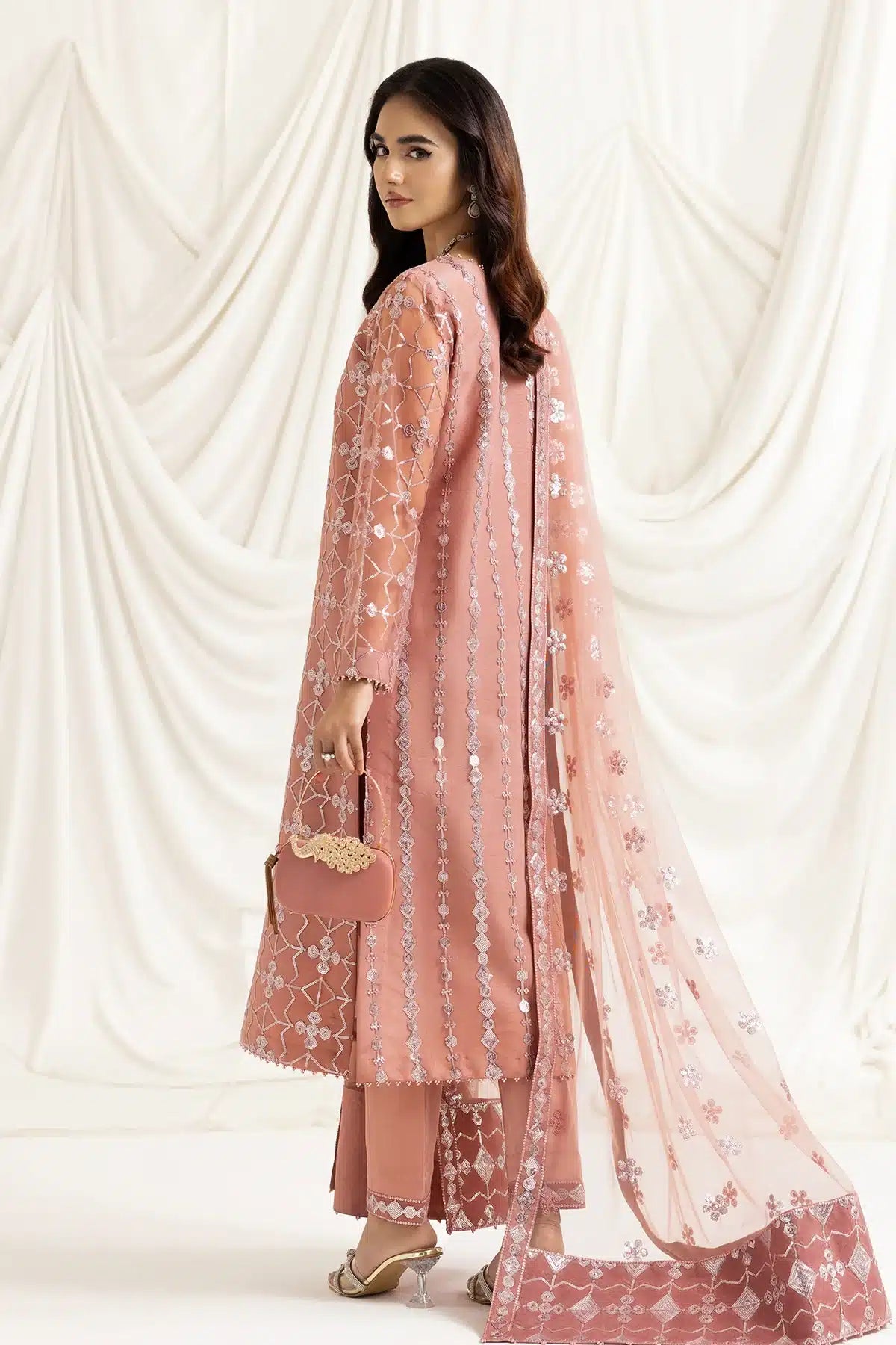 Alizeh | Dua Formals 23 | DUA-V02D04B-NAZIK(PINK) - by - Libasekhas UK - Registered Vendor of : Alizeh - 100% Original Designer Dresss