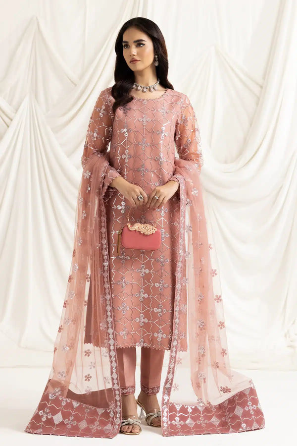 Alizeh | Dua Formals 23 | DUA-V02D04B-NAZIK(PINK) - by - Libasekhas UK - Registered Vendor of : Alizeh - 100% Original Designer Dresss