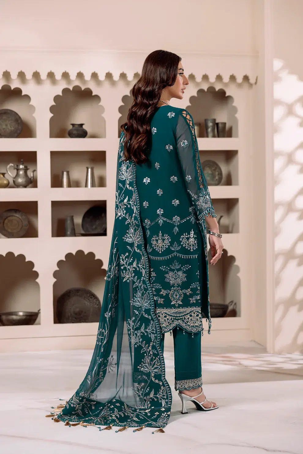 Alizeh | Dua Formals 23 | DUA-V01D02B- LYRA ( ZINC ) - by - Libasekhas UK - Registered Vendor of : Alizeh - 100% Original Designer Dresss