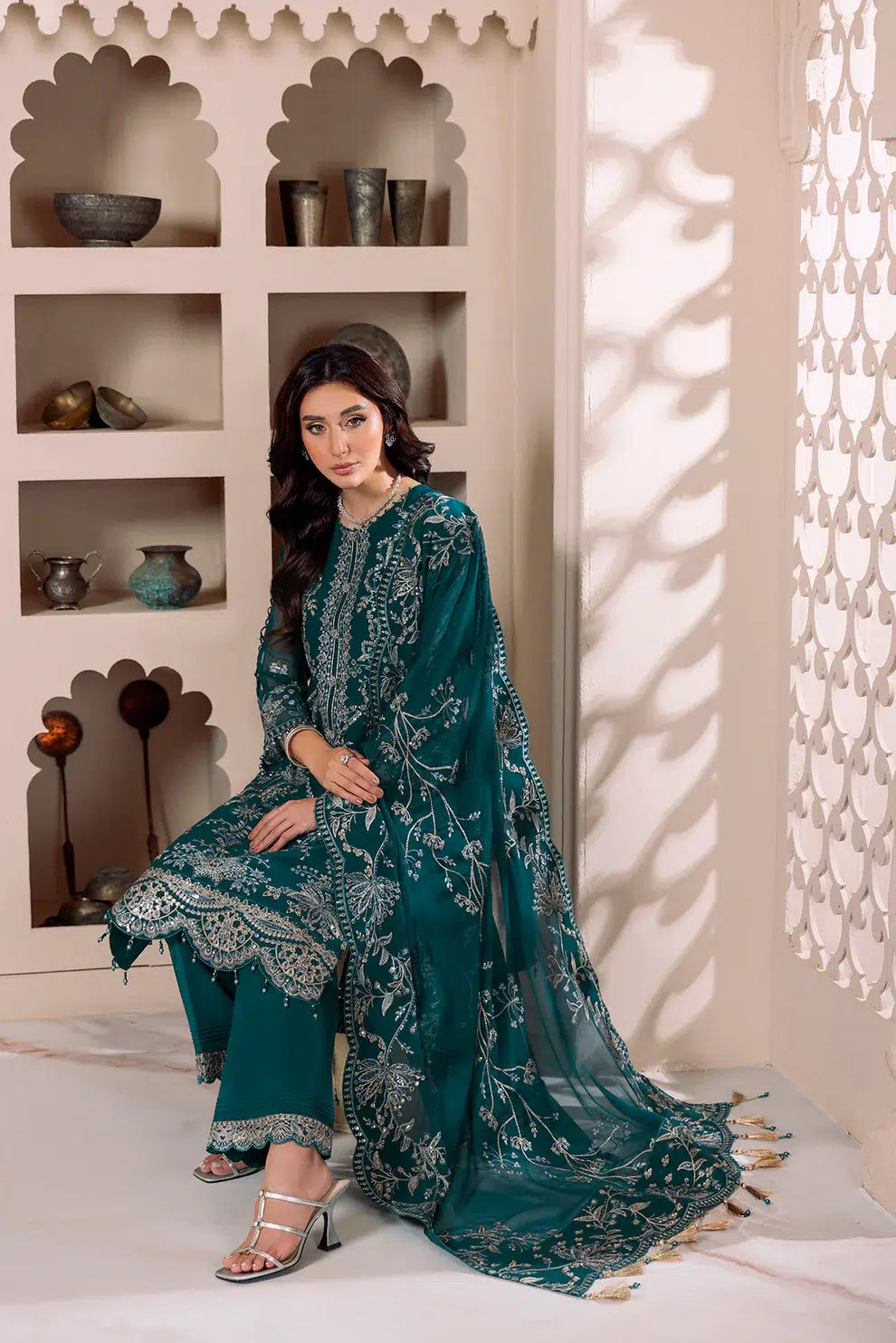 Alizeh | Dua Formals 23 | DUA-V01D02B- LYRA ( ZINC ) - by - Libasekhas UK - Registered Vendor of : Alizeh - 100% Original Designer Dresss