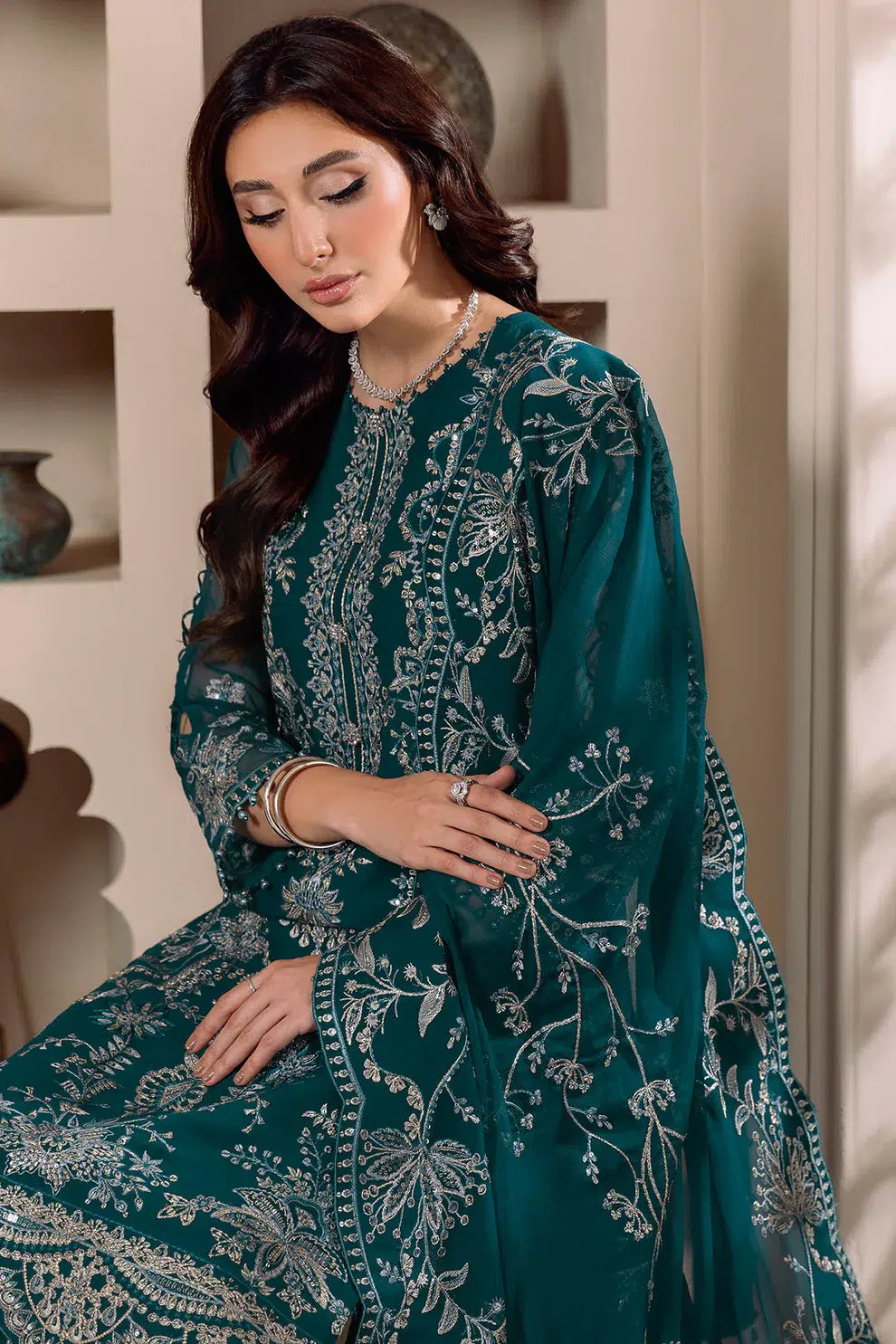 Alizeh | Dua Formals 23 | DUA-V01D02B- LYRA ( ZINC ) - by - Libasekhas UK - Registered Vendor of : Alizeh - 100% Original Designer Dresss
