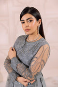 Alizeh | Dua Formals 23 | DUA-V01D01B- KHIRAD ( GREY ) - by - Libasekhas UK - Registered Vendor of : Alizeh - 100% Original Designer Dresss