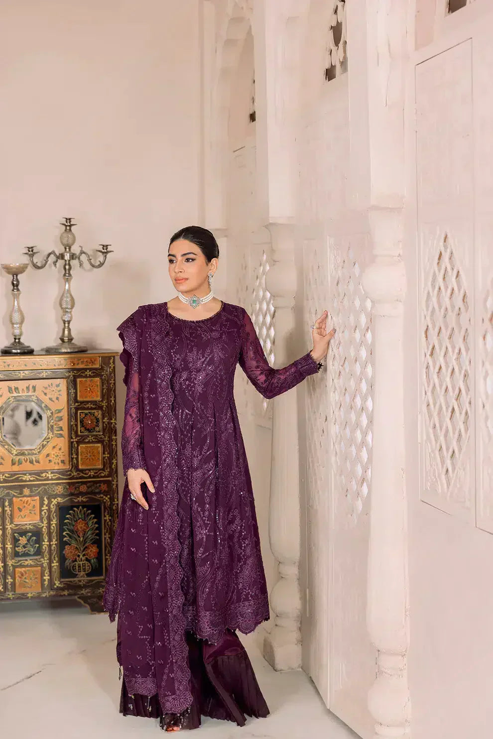 Alizeh | Dua Formals 23 | DUA-V01D03A- SYLVI ( PURPLE ) - by - Libasekhas UK - Registered Vendor of : Alizeh - 100% Original Designer Dresss