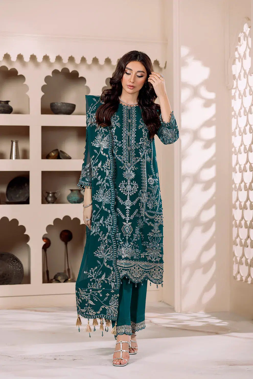 Alizeh | Dua Formals 23 | DUA-V01D02B- LYRA ( ZINC ) - by - Libasekhas UK - Registered Vendor of : Alizeh - 100% Original Designer Dresss