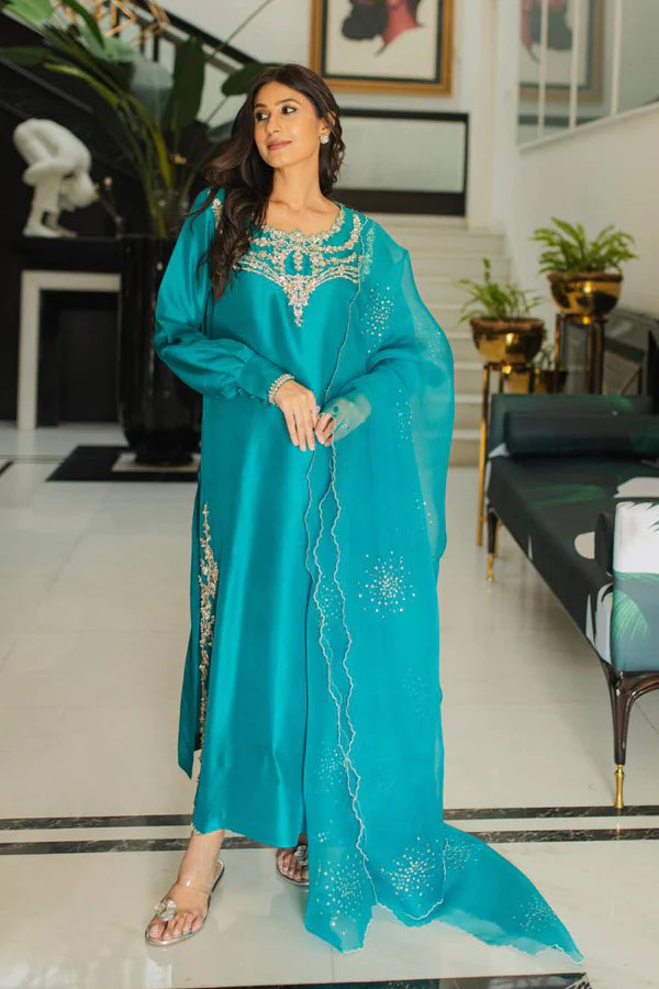 Jeem | Luxury Pret | ANNA TEAL - by - Libasekhas UK - Registered Vendor of : Jeem - 100% Original Designer Dresss