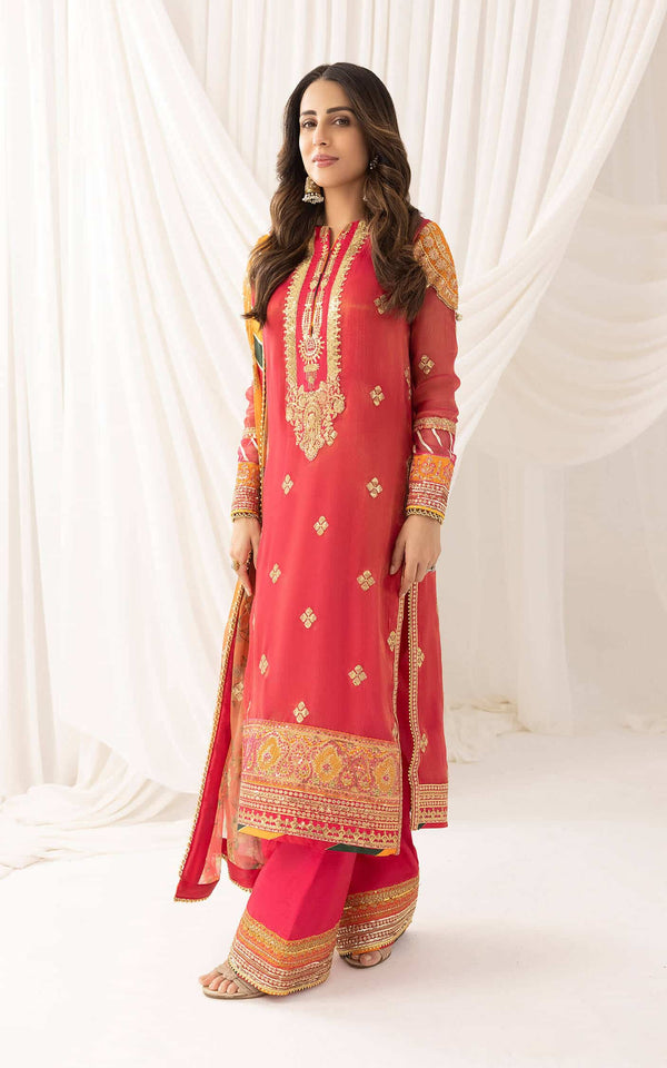 Asifa and Nabeel | Barasti Festive 23 | Sunehri (ANB-04) - by - Libasekhas UK - Registered Vendor of : Asifa and Nabeel - 100% Original Designer Dresss