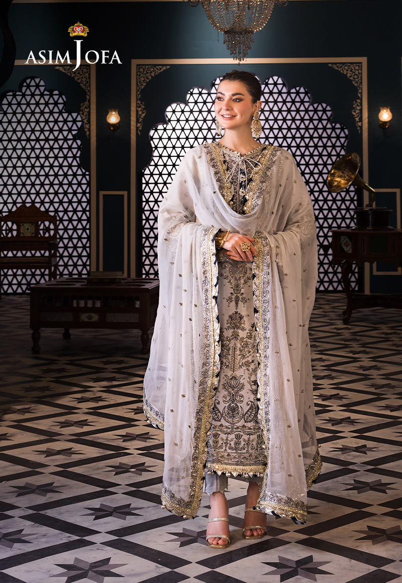 Asim Jofa | Fasana e Ishq Eid Luxury Lawn | AJFI-28 - by - Libasekhas UK - Registered Vendor of : Asim Jofa - 100% Original Designer Dresss