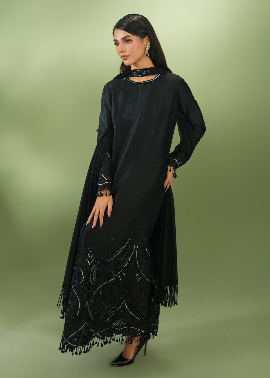 Jeem | Celestial Luxe Formals |AURA BLACK - by Libasekhas UK - Registered Vendor of : Jeem - 100% Original Designer Dress